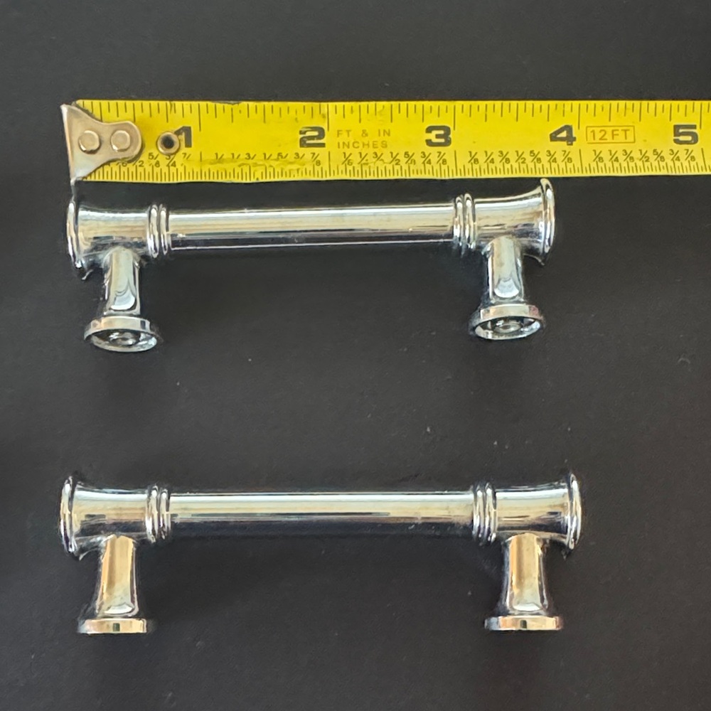 Polished Silver Cabinet Pulls - Pair